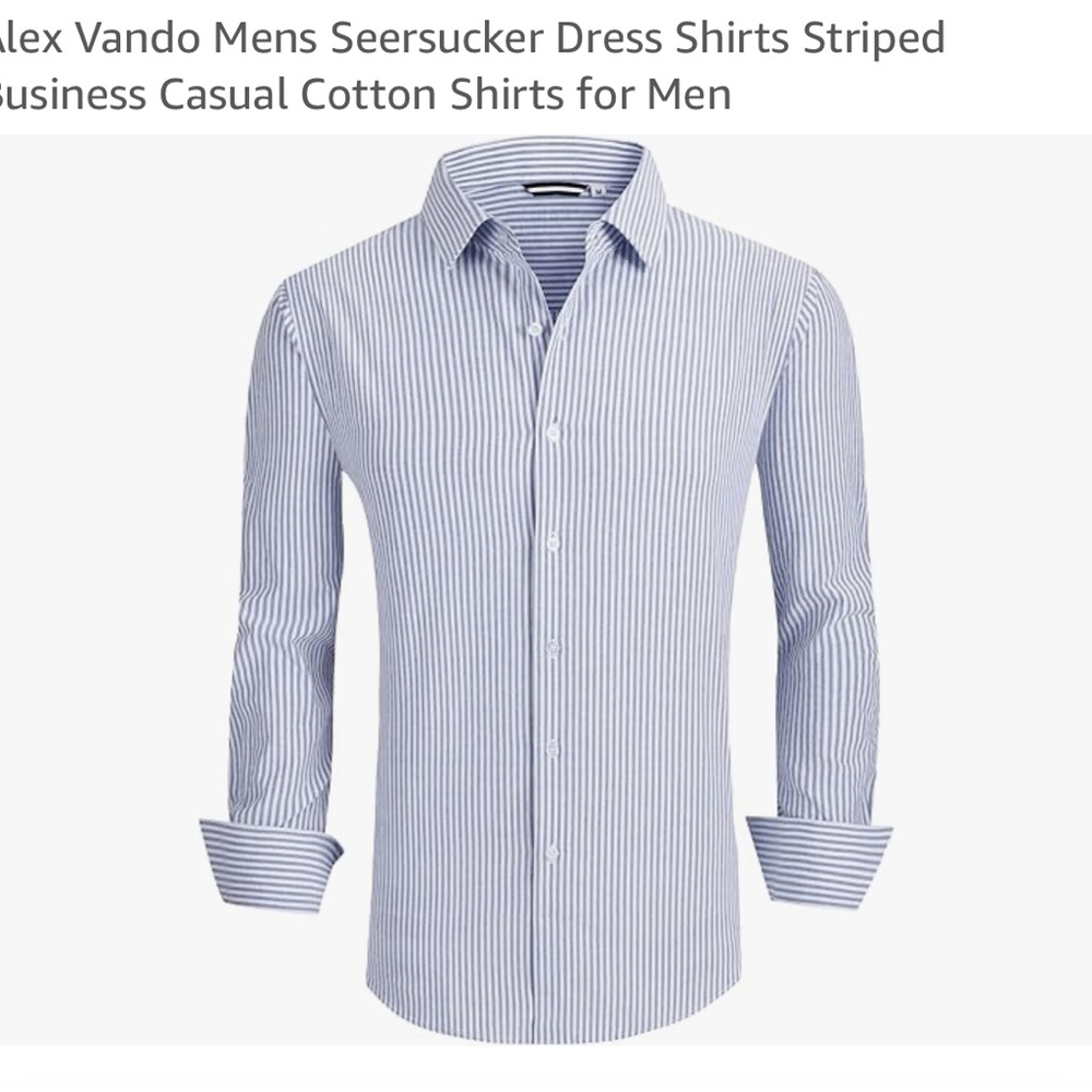 Men's Striped Seersucker Dress Shirt - Blue